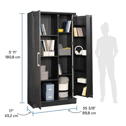 Sauder HomePlus Storage Cabinet, Raven Oak Finish - color: Raven Oak Finish