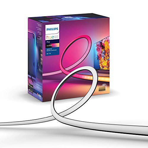 Philips Hue Play Gradient 65" Smart TV Light Strip, Flowing Color-Changing LED Strip Lights, Multicolor TV Backlight Sync with Music and Gaming, Requires Bridge & Sync Box, Control with App and Voice - size: 65-Inch