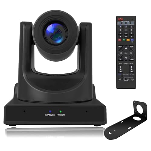 NDI PTZ Camera with AI Auto Tracking, 30X Optical Zoom, HD 1080P 60fps Conference Cameras, PoE LAN 3G-SDI/HDMI/USB3.0/IP, Professional for Live Streaming Church Wedding Education,with vMix OBS Zoom - color: Classic Black