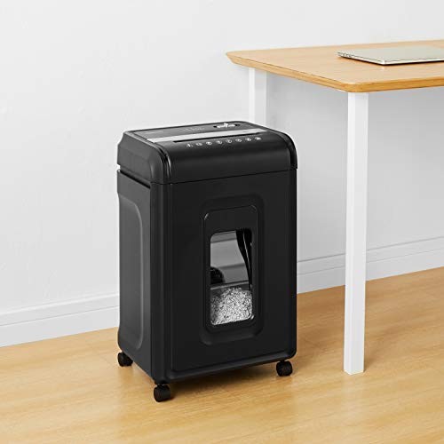 Amazon Basics 24-Sheet Cross Cut High Security Paper Shredder for Home Use, P-4 Security, CD and Credit Card Document Shredder with Pullout Basket, Black - color: Black, size: 24 Sheet
