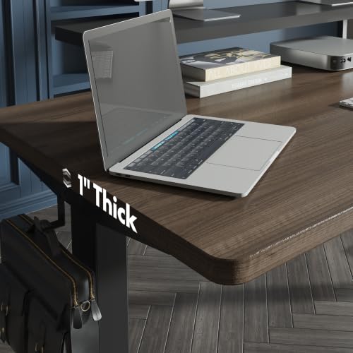 FLEXISPOT Standing Desk with Monitor Riser & Cable Management - color: Black Walnut, size: 60x24"