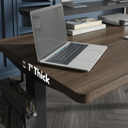 FLEXISPOT Standing Desk with Monitor Riser & Cable Management - color: Black Walnut, size: 60x24"