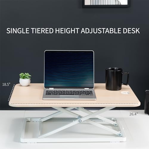 VIVO Light Wood 26 in Single Top Standing Desk Converter, DESK-V001JF - color: Light Wood, size: 26"