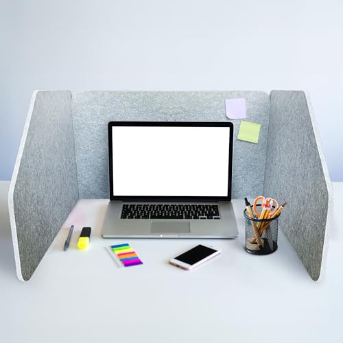 29.1" x 22.8" x 1.2" U-Shaped Desk Divider Partition, No Drill Freestanding Sound Absorbing Privacy Panel, Noise Reducing Cubicle Screen for Office Home & Classroom (Dusty Grey) - color: Grey (U-Shaped)