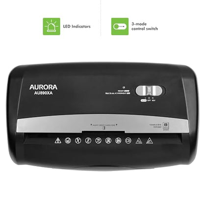 Aurora AU890XA 8-Sheet Crosscut Paper and Credit Card Shredder with Wastebasket - style: 8-Sheet CrossCut Shredder
