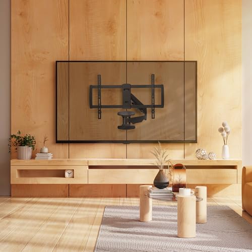 Mount-It! Pull Down TV Mount, Drop Down Wall Mount with Gas Spring Arm, Height-Adjustable TV Mount for 37-80 Inch TVs, Full Motion Swivel Tilt Bracket for Fireplace, Fits VESA 600x400, Up to 88 lbs