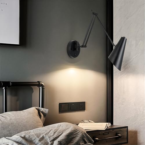 Adjustable LED Wall Lamp with Joystick - Modern Reflector Folding Light for Living Room