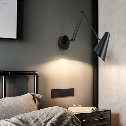 Adjustable LED Wall Lamp with Joystick - Modern Reflector Folding Light for Living Room