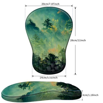 YIWEI Ergonomic Mouse Pad with Wrist Rest for Carpal Tunnel Pain Relief - color: Forest