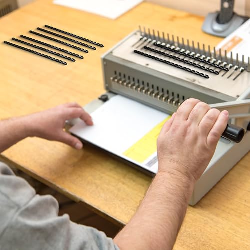 Yunsailing 150 Pack Plastic Binding Combs Plastic Binder Comb Ring 19 Ring Binding Spines Letter Size Spiral coils for Notebook Calendar(1/4 in,Black) - color: Black, size: 1/4 In