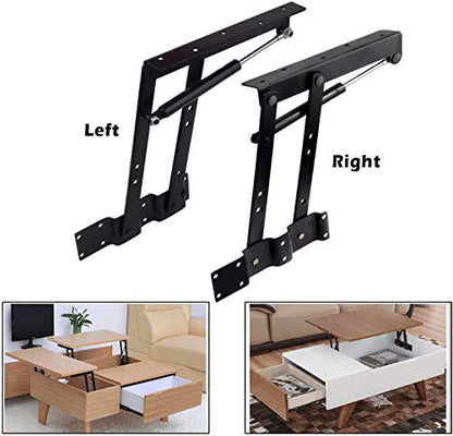 2 Pcs Lift Top Coffee Table Hinges,Gas Hydraulic Mechanism | Hinge brackets only,screws not included,for lift top coffee tables,folding desks,storage tops and bench tops
