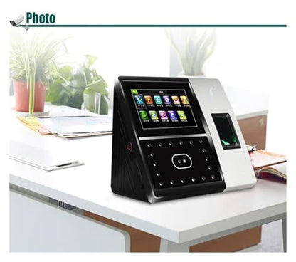 Fingerprint Face Time Clock Punch Machine Face Recognition Time Attendance Door Access Control System Optional WiFi for Small Businesses for Small Businesses,Black-Basic - size: Basic