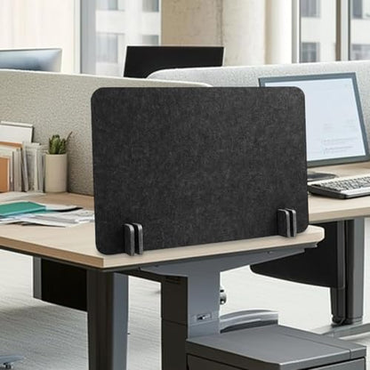Acoustic Desk Divider Stand Up Privacy Partition Soundproof Felt Screen Lightweight Design Suitable for, Rectangle Black - color: Rectangle Black