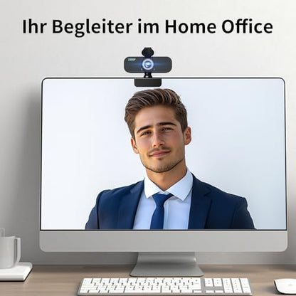 1080P Webcam for Computer/Laptop/Desktop/PC, External Camera with Microphone, USB Plug&Play, Auto Low Light Correction, Privacy Cover, Tripod, Wide Angle for Meeting/Online Video/Zoom