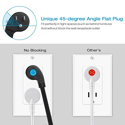 HHSOET Furniture Recessed Power Strip, 20W USB C Ports, Black, 10FT - size: 10ft-USB-C