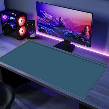 L&B Mercantile American Flag XXL Deskpad, Desk Mat for Computer Keyboard and Mouse – Patriotic USA Gaming Mousepad, Extra Long XL Mouse Pad for Laptop Office Desk. (Blue) - color: Blue