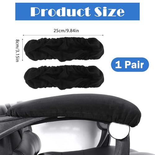 QfwdfcTrenz 1 Pair Office Chair Arm Covers Nylon Armrest Cover Removable Handgrip Covers Stretchable Armrest Protectors Prevent Armrest Damage to Protective Cover for Desk and Computer Chairs (Black)