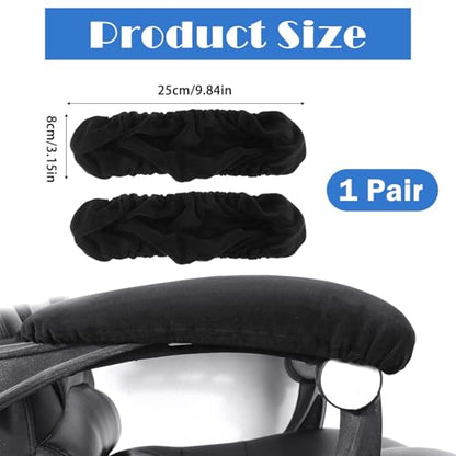 QfwdfcTrenz 1 Pair Office Chair Arm Covers Nylon Armrest Cover Removable Handgrip Covers Stretchable Armrest Protectors Prevent Armrest Damage to Protective Cover for Desk and Computer Chairs (Black)
