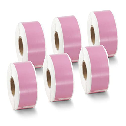 BETCKEY - Replace for DYMO 30277 (9/16" x 3-7/16") Labels, [6 Roll/Pink] - color: Pink, size: 30277 [9/16" x 3-7/16"]