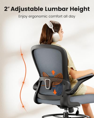 ErGear Drafting Chair,Tall Office Chair with Flip-Up Armrests, High Desk Chair Adjustable Height and Adjustable Footrest Ring, Ergonomic Standing Desk Chair with Lumbar Support, Blue - color: Blue