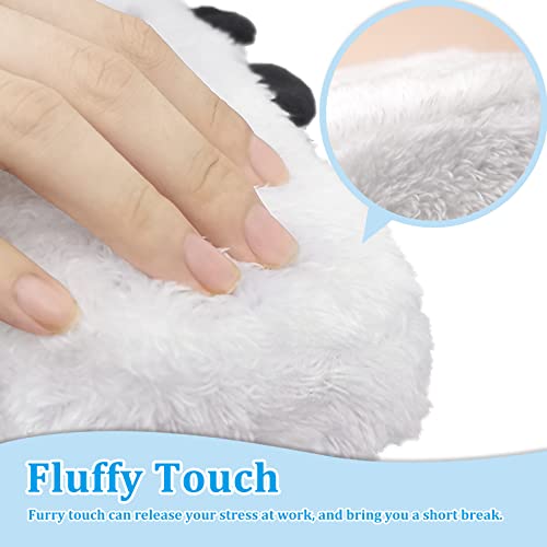 2Pack Plush Panda Chair Armrest Pads, Memory Foam Kawaii Chair Armrest Cushion with Velcro Strap, Adjustable & Washable Ergonomic Elbow Support Decompression for Home Office Gaming Chair