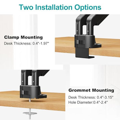 MOUNT PRO Dual Monitor Stand for Max 43 Inch Ultrawide Computer Screen, Premium Aluminum Heavy Duty Monitor Arm Holds 6.6lbs to 33lbs, Gas Spring Full Motion Display Desk Stand, VESA Mount - size: Max 43", style: Dual