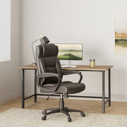 Lorell Soho High-Back Black Leather Executive Chair