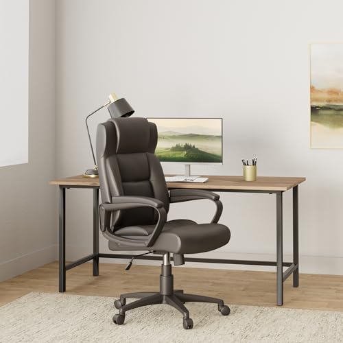 Lorell Soho High-Back Black Leather Executive Chair