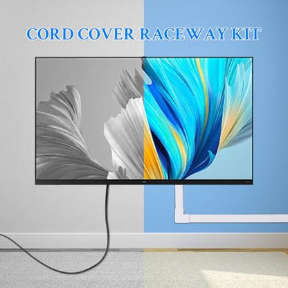 Cable Concealer Kit, 157 inches Cord Cover, Wall Mount Wire Management System, White