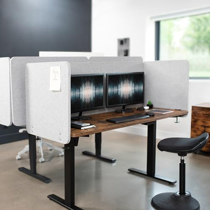VIVO Gray Clamp-on 60 x 24 inch Privacy Panel, PP-1-V024G | Sound Absorbing Cubicle Desk Divider, Acoustic Partition - color: Light Gray, size: 60"