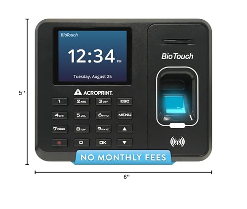 Acroprint BioTouch Self-Contained Automatic Biometric Fingerprint/Proximity Time Clock (No Monthly Fee) - style: BioTouch