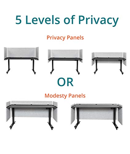 Stand Up Desk Store ReFocus Clamp-on Acoustic Desk Divider Privacy Panel that Reduces Noise and Visual Distractions (Cool Gray, 23.6" x 23.6") - color: Cool Gray, size: 24" X 24"