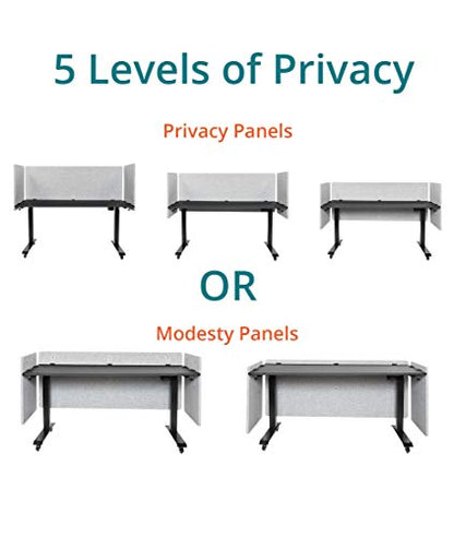 Stand Up Desk Store ReFocus Clamp-on Acoustic Desk Divider Privacy Panel that Reduces Noise and Visual Distractions (Cool Gray, 23.6" x 23.6") - color: Cool Gray, size: 24" X 24"