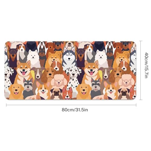 Large Mouse Pad, Mouse Pad, 31.5 x 15.7 Inch, Dog Cute | Non-Slip Desk Pad Keyboard and Mouse Desk Mat for Gamer, Office & Home - color: Cute Dog