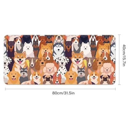Large Mouse Pad, Mouse Pad, 31.5 x 15.7 Inch, Dog Cute | Non-Slip Desk Pad Keyboard and Mouse Desk Mat for Gamer, Office & Home - color: Cute Dog