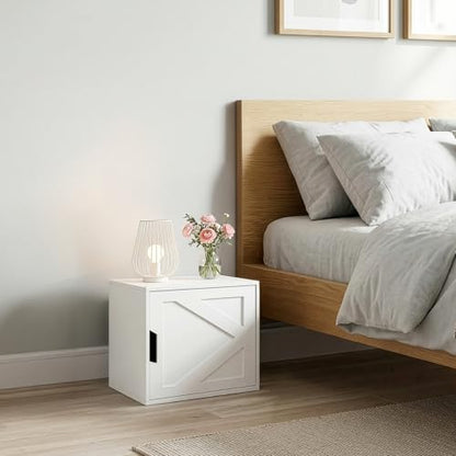 Fasmov Stackable Cube Storage Organizer, Multifunctional Wood Cubby Bookshelf with Door, Easy Assembly DIY Storage Bin, Durable Classic Storage Unit for Bedroom Living Room Office, White