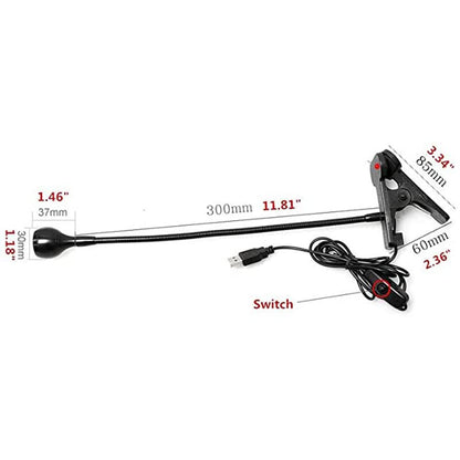 LED Desk Lamp Clip On Light,360°Flexible Gooseneck and Clamp Reading Light - color: Aa Silver