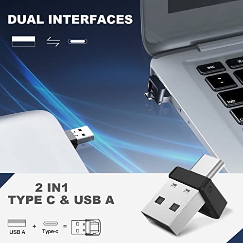 Metal Presentation Clicker for PowerPoint with 2‑in‑1 USB/Type C Receiver - style: Metal Rechargeable 01 Red Light