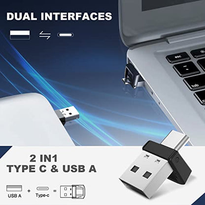 Metal Presentation Clicker for PowerPoint with 2‑in‑1 USB/Type C Receiver - style: Metal Rechargeable 01 Red Light