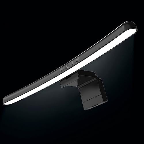 Zunate Computer Monitor Light Bar, Anti Glare Blue Light Block Eye Caring Lamp, E Reading LED Lamp with Auto Dimming and Timing, USB C Interface Space Saving Home Office Lamp