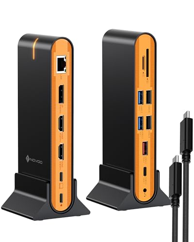NOVOO 15 in 1 Laptop Docking Station Dual Monitor, 8K DP & Dual 4K HDMI