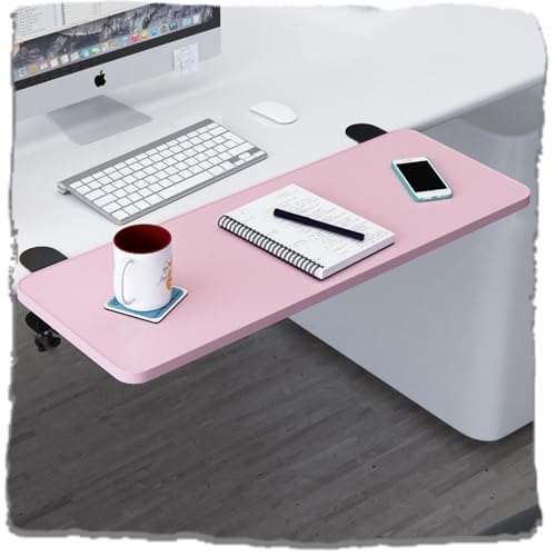 Desk Extender Tray 90° Collapsible Countertop Extension Clamp On Computer Armrest Shelf Ergonomics Keyboard Platform 25in 30in(Pink,30"/75cm)