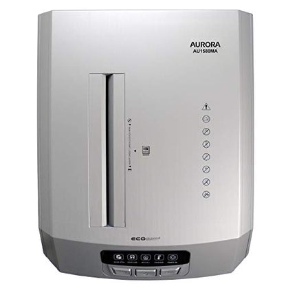 Aurora AU1580MA Professional Grade High Security 15-Sheet Micro-Cut Paper/CD and Credit Card Shredder, 60 Minutes Continuous Run time - style: 15-Sheet MicroCut Shredder