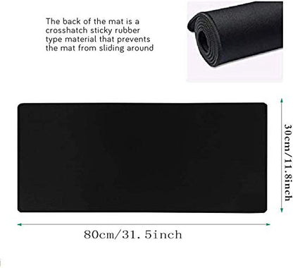 Gaming Mouse Pad XXL Extended Desk Pad & Thick Large (800x300x3 mm) Computer Keyboard Mousepad Mouse Mat (80x30 Black) - color: 80x30 Black