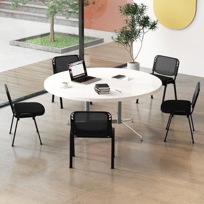 COSTWAY Stackable Guest Reception Chairs Set of 15 with Mesh Backrest | Meeting Room Chairs with Upholstered Wide Seat, Metal Frame, Anti-slip Foot Pads, Conference Chairs No Wheels for Office - size: 15 Pack