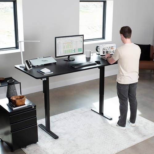 VIVO Black 71 x 30 in Standing Desk, DESK-KIT-0B7B - color: Black Top / Black Frame, size: 71 x 30 inch