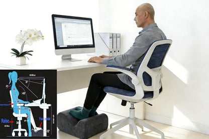 Desk Footstool - Ergonomic, Non-Slip Footstool with Two-Way tilt Design and Comes with a Removable, Washable Cover. Suitable for desks, Homes, Offices, and Cars (Dark Gray). - color: Dark Gray