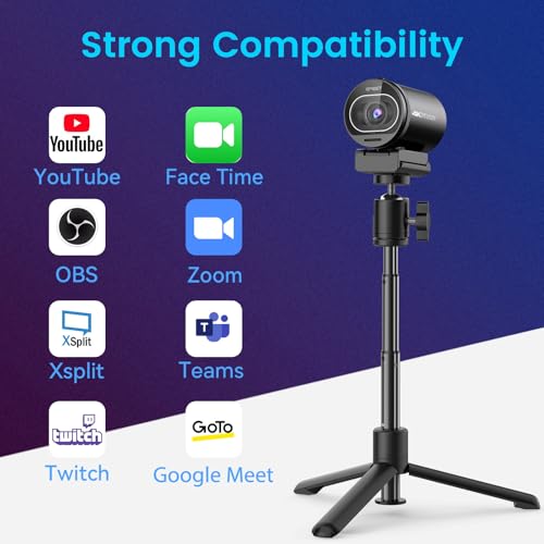 EMEET S600 4K Webcam for Streaming, Sony 1/2.55'' Sensor, PDAF Autofocus - style: S600 Sony Sensor PDAF 60FPS