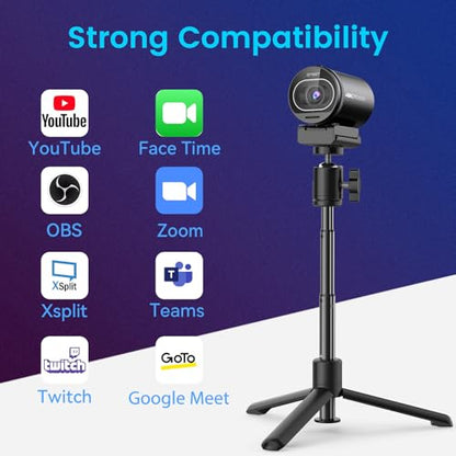 EMEET S600 4K Webcam for Streaming, Sony 1/2.55'' Sensor, PDAF Autofocus - style: S600 Sony Sensor PDAF 60FPS