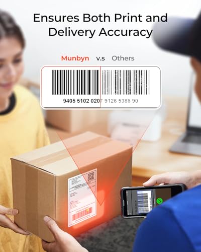 MUNBYN Bluetooth Thermal Label Printer, 4x6 Shipping Label Printer | Wireless label printer for Small Business, Supports iPhone, Android, Windows, Mac, Chromebook, Amazon, Shopify, USPS, RW402B - color: White